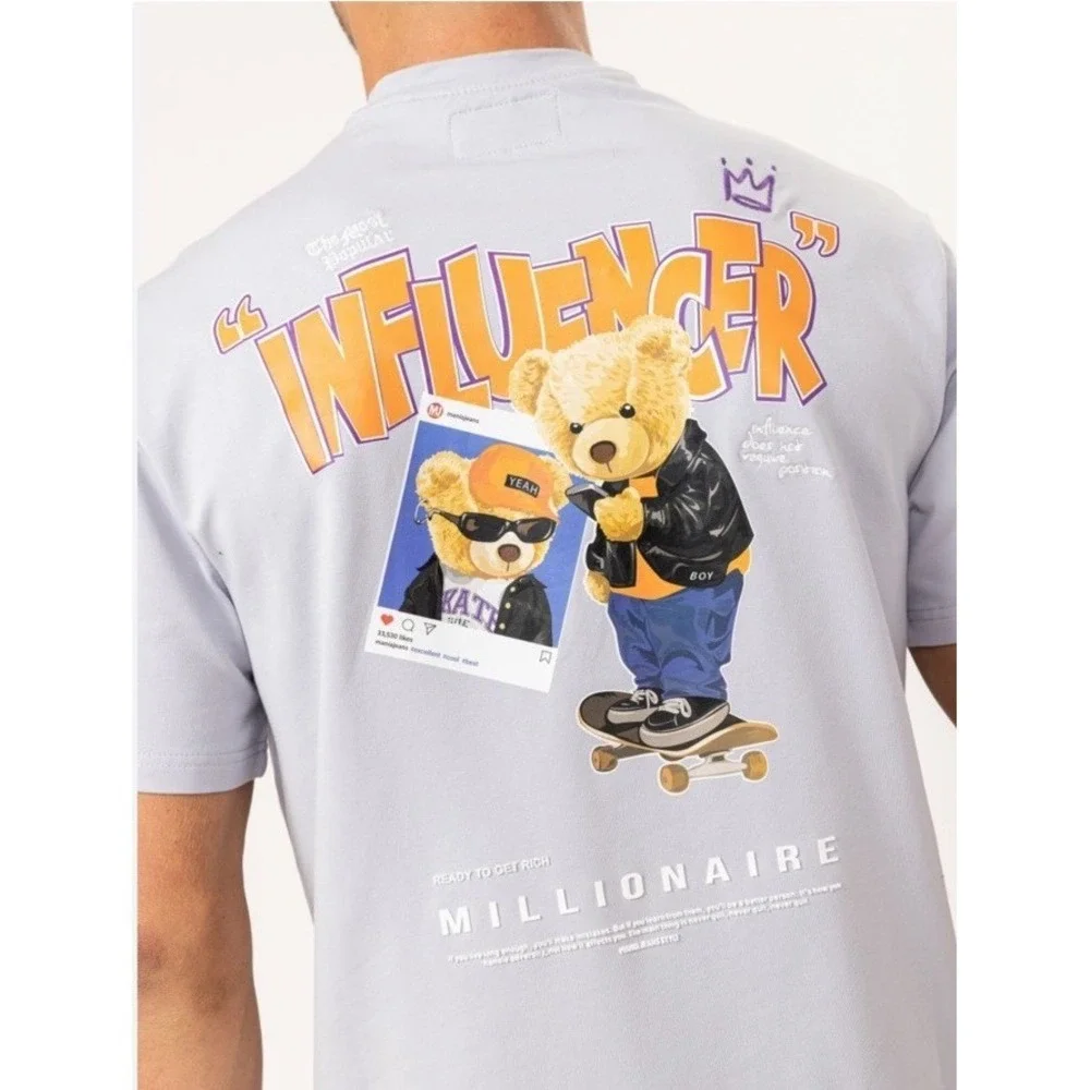 MU By Mania Shirt Men's Large Raised Lettering Embroidered Double Sided Graphics